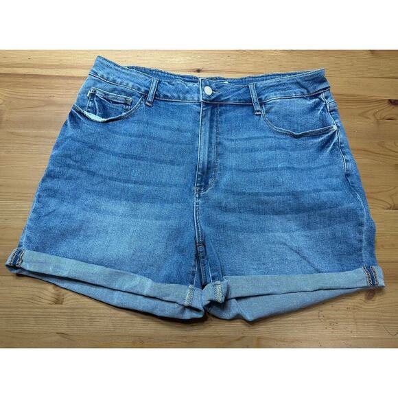 Judy Blue Denim Blue Jean Shorts Women 3XL Plus Size Summer Travel Comfy Stretch - Picture 1 of 10